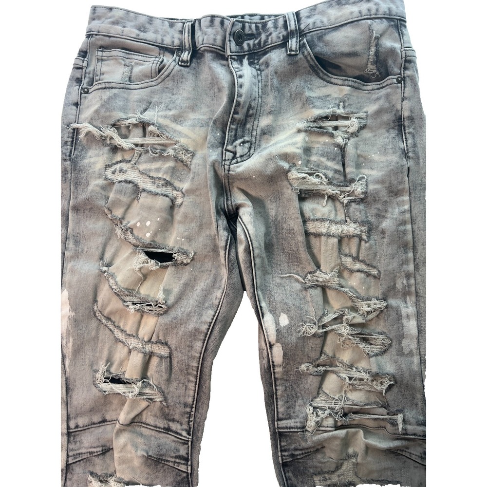 Smoke Rise Men's Jeans 34x34 Distressed Ripped W34 L34 Cotton Blend Stretch